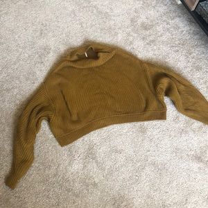 Free People Cowl Brown Neck Sweater